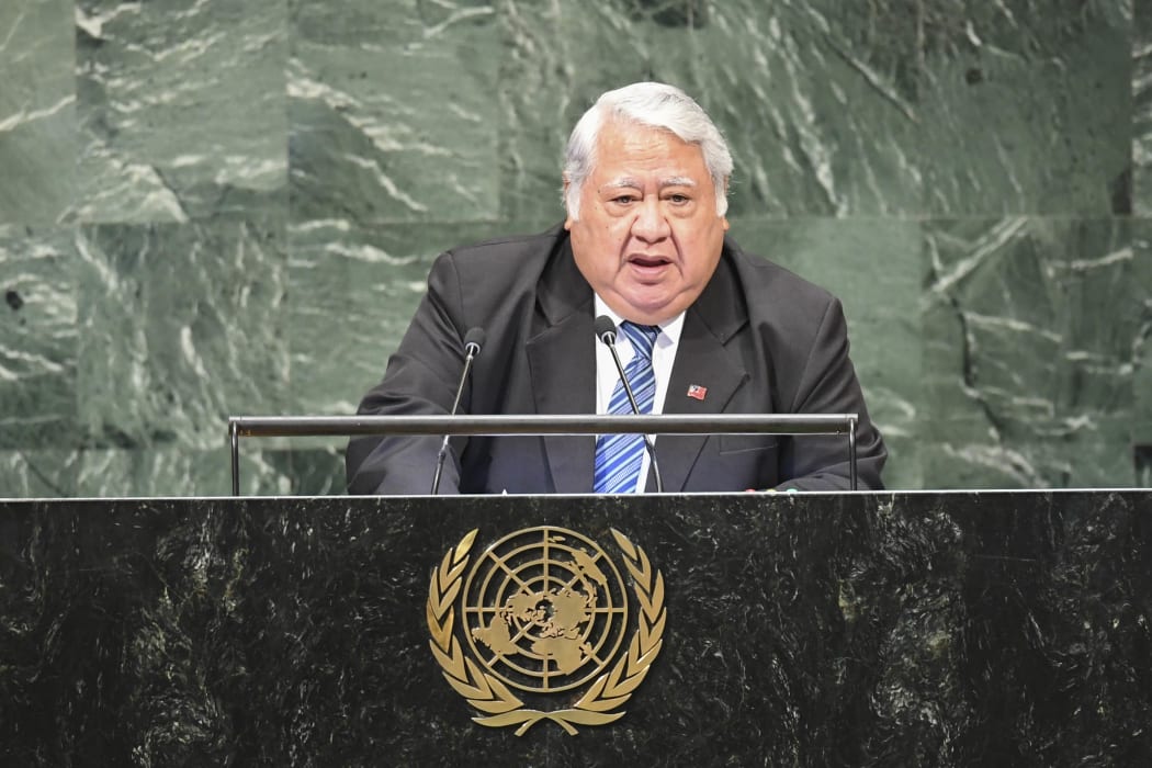 Samoa's Prime Minister Tuilaepa Sailele Malielegaoi speaks during the General Debate of the 73rd session of the General Assembly at the United Nations.