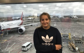 Caja Heinrich trapped in transit at Auckland International Airport.