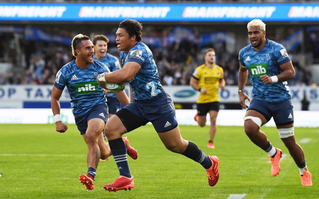 Celeb Clarke scores a try.
Blues v Hurricanes. Super Rugby Aotearoa. Eden Park, Auckland, New Zealand. Sunday 14 June 2020 Â© Copyright Photo: Andrew Cornaga / www.Photosport.nz