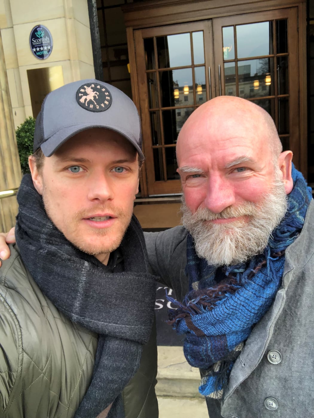 Clanlands authors and Outlander co-stars Sam Heighan (left) and Graham McTavish, who is based in Wellington, New Zealand.