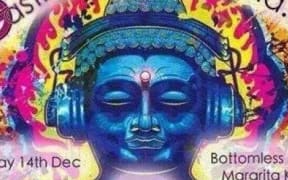 The promotional poster which has landed Philip Blackwood in jail in Myanmar.