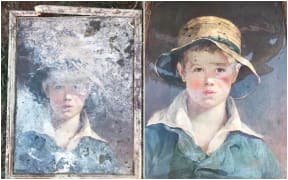 Joseph Story cleaned the caked mud off the painting and posted a picture to Facebook to try and find its owner.