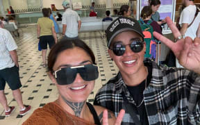 Destiny Otton-Rakuraku (left) and her friend Emma Nguyen (right).