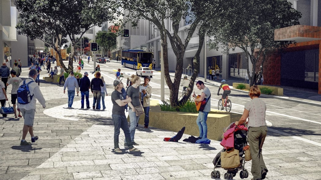 Auckland Council hopes to develop Victoria Street in a linear park, mostly catering for pedestrians and