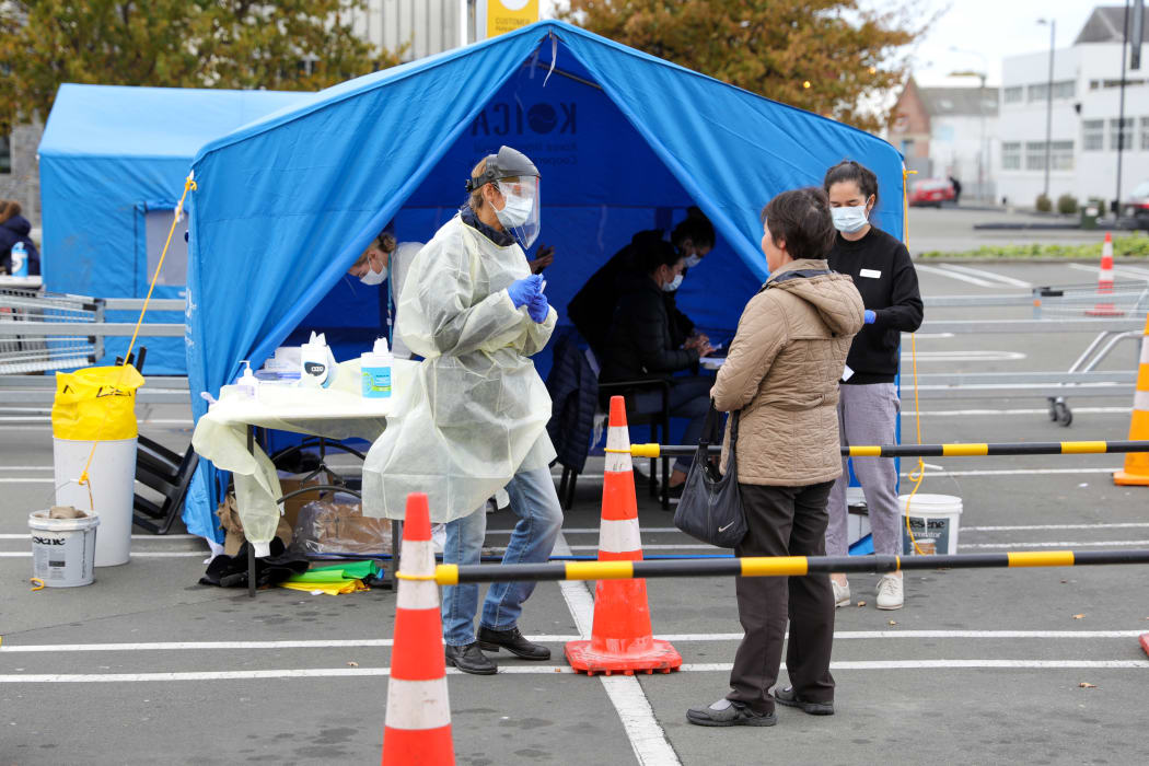 Christchurch's mobile testing station for Covid-19 coronavirus at Pak n Save on Moorhouse Ave.