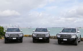 Three new police armoured special purpose vehicles. The unmarked Toyota Landcruisers are fitted with ballistic - bullet-proof and blast resistant  - armour for use when police are deployed to major national security events or high-risk firearms incidents. Police say they will not be used for patrol.