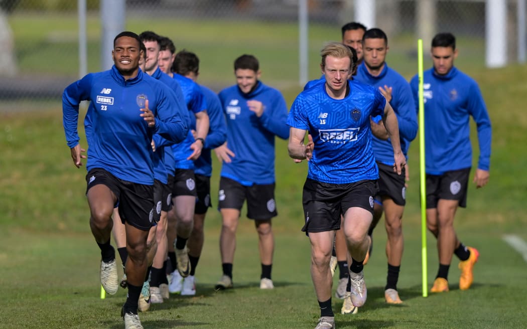 Auckland FC players in pre-season training.
