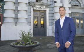 Hospitality owner Ben McCann outside his Anjuna Beer Garden development in Gisborne's main street, which has not been able to open since a liquor licence appeal from a nearby school.