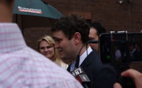Jordan Williams leaves the High Court in Auckland after the verdict.
