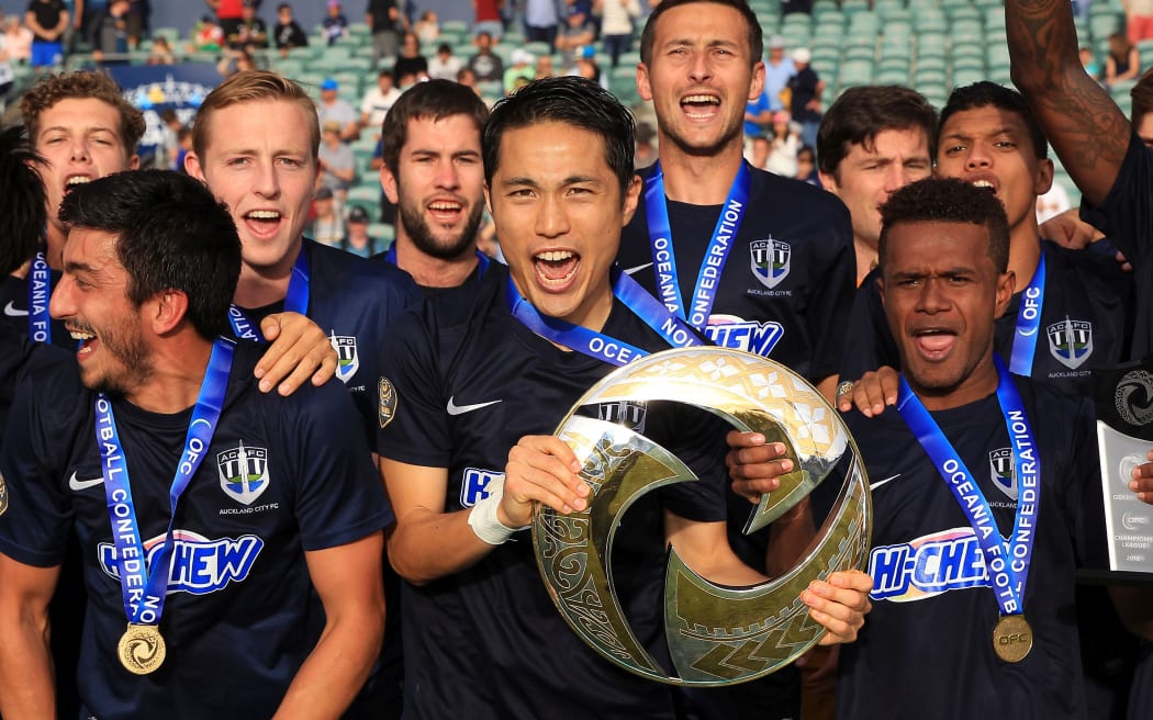 Auckland City celebrate winning the 2016 OFC Champions League.