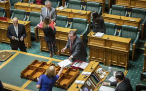 Grant Robertson tables Budget 2020 in Parliament.