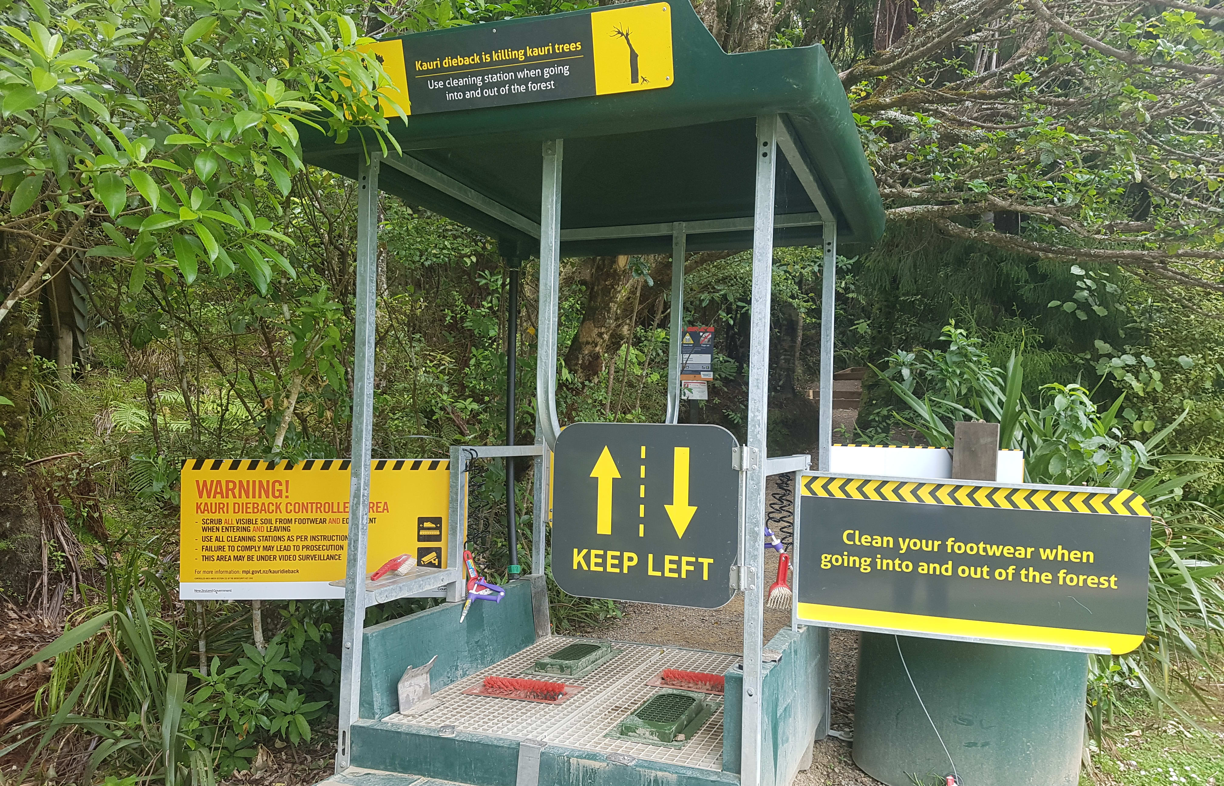 Cleaning station at Waitākere Ranges.