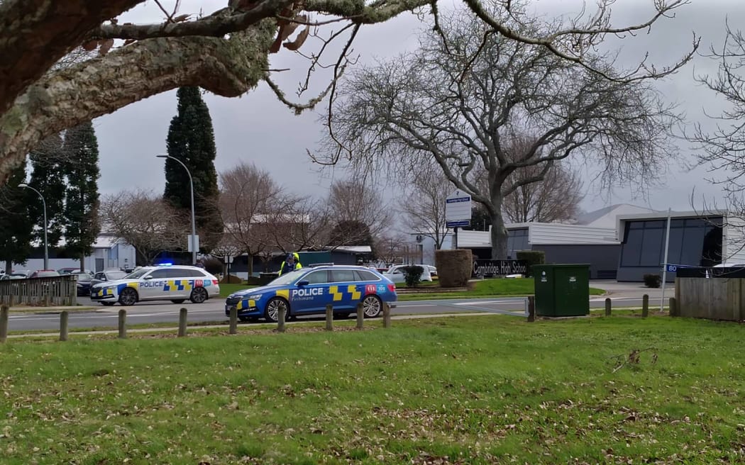 Police outside Cambridge High School