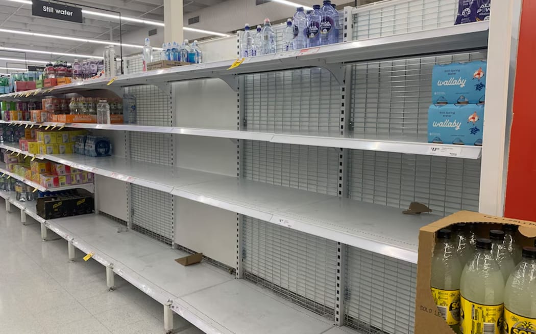 Some supermarket shelves in Brisbane were bare on Friday.