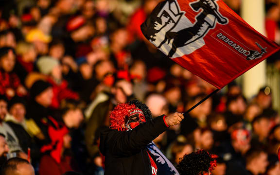 Fans during Super Rugby match Crusaders v Brumbies, at Christchurch Stadium.