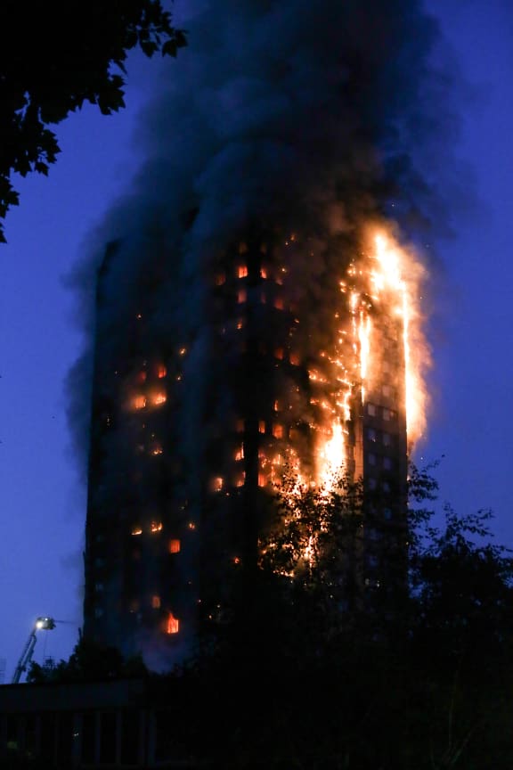 The fire had completely engulfed the building several hours after emergency services were first called to the scene