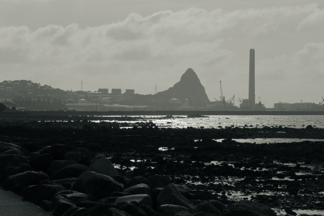 Paritutu Rock in New Plymouth, New Zealand.