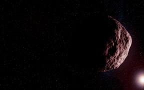 An asteroid in space. Elements of this image were furnished by NASA. For any purpose.
