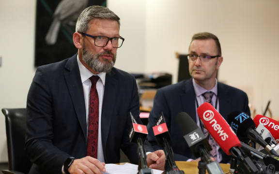 Immigration Minister Iain Lees-Galloway makes an announcement about the case of Czech drug-smuggler Karel Sroubek.