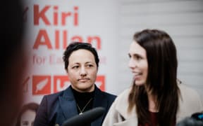 Kiri Allan and Jacinda Ardern in Gisborne - Labour Party campaigning