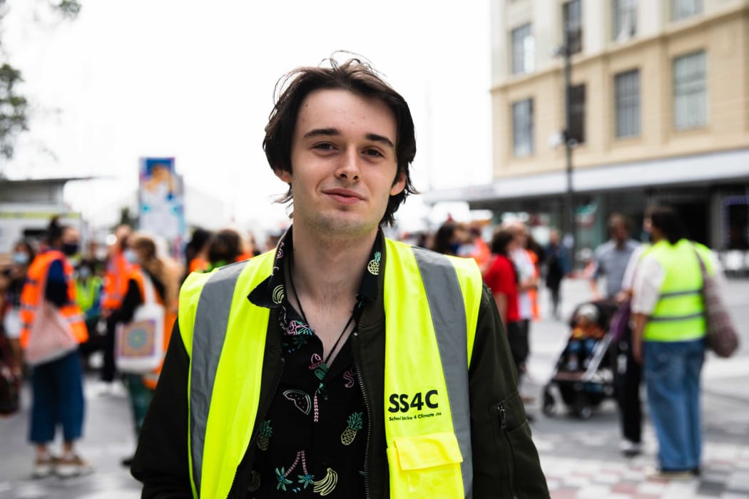 Climate strike organiser in Auckland, Jack Barlow, age 16.