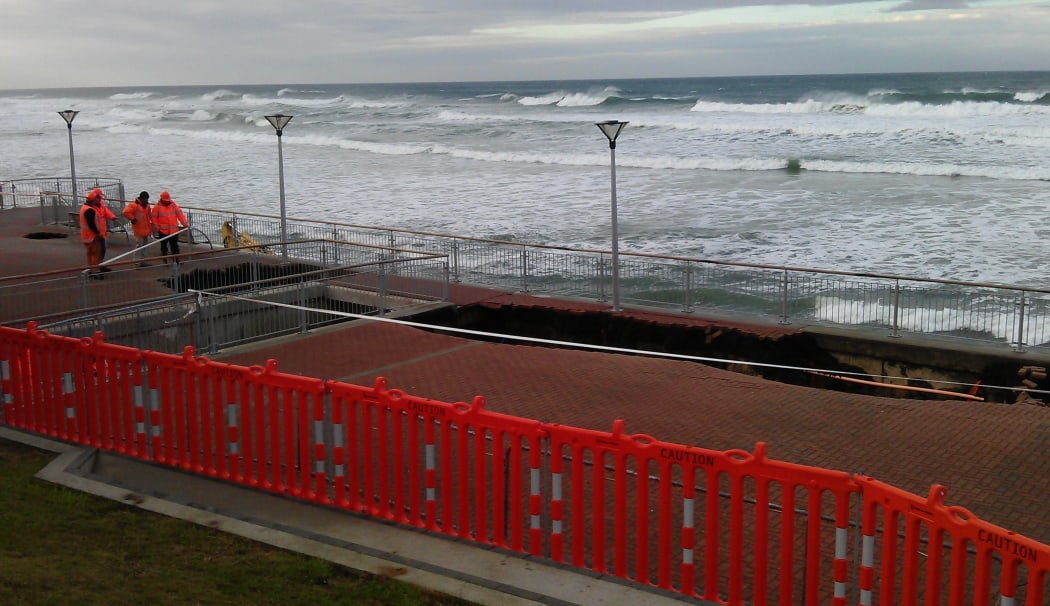The sinkholes on the waterfront have continued to grow.