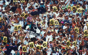 A crowd of cricket fans.