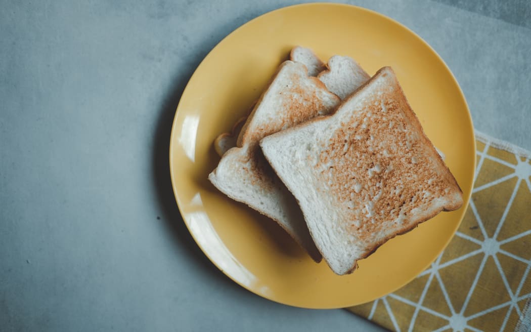 Slices of freshly toasted bread.