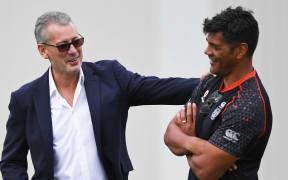 Warriors owner Eric Watson (left) and coach Steve Kearney.