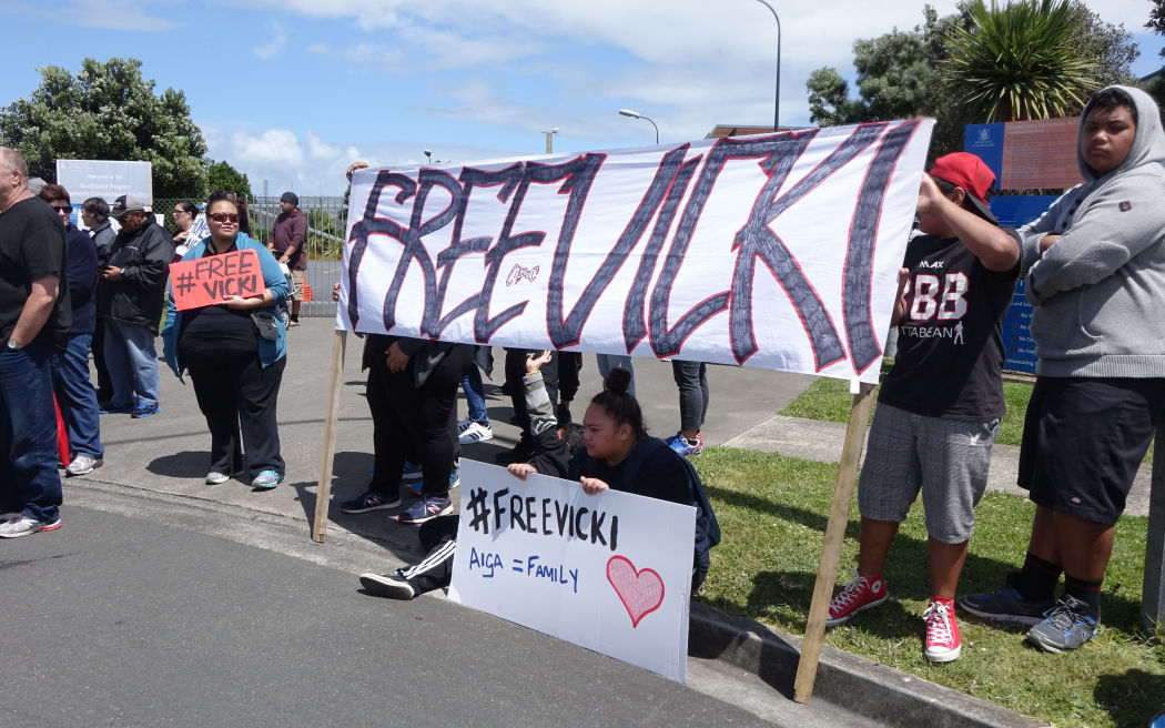 Dozens of protesters called for the released of terminal cancer patient Vicki Letele.