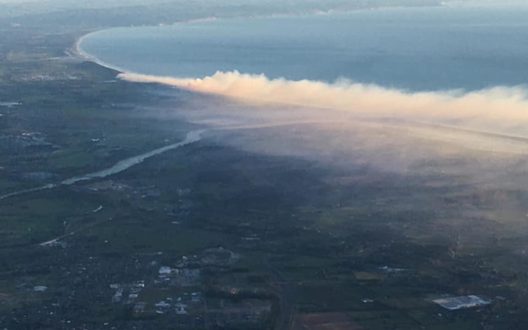 The Pegasus Beach fire seen from the air.