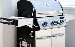 Stainless steel gas grill bbq barbecue.