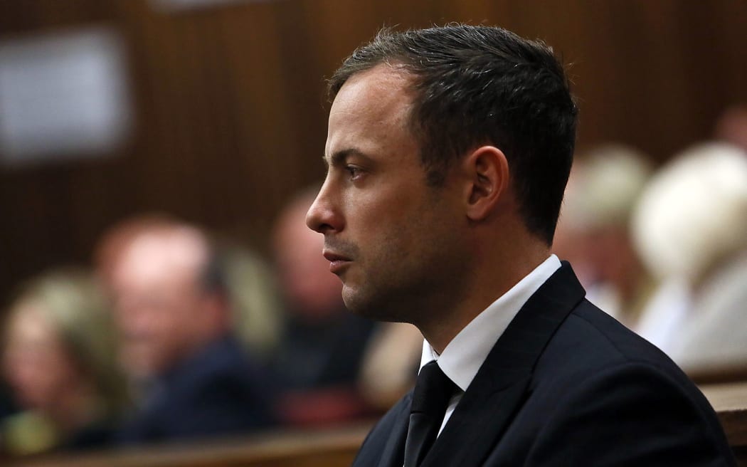 Oscar Pistorius during the judgment in his murder trial where he was found guilty of culpable homicide.
