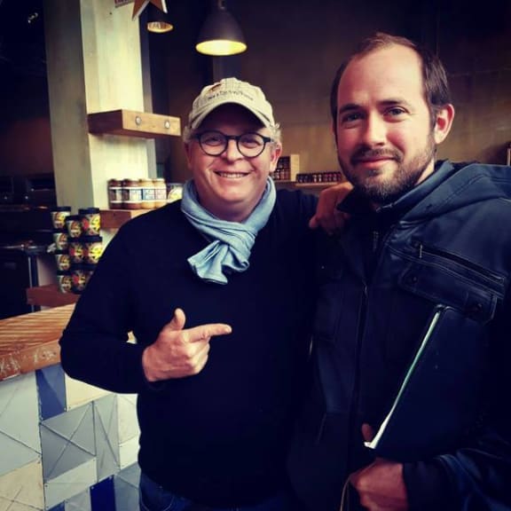 Giulio Sturla with NZ Chef  & ConversatioNZ supporter Al Brown.