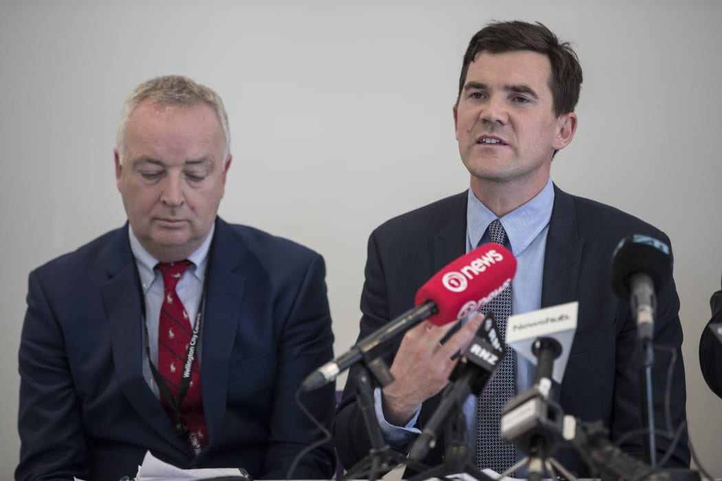Wellington City Council CEO Kevin Lavery, left, and Wellington Mayor Justin Lester
