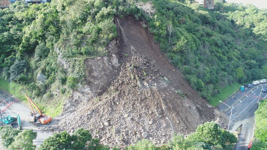 The slip on Ngaio Gorge Road.