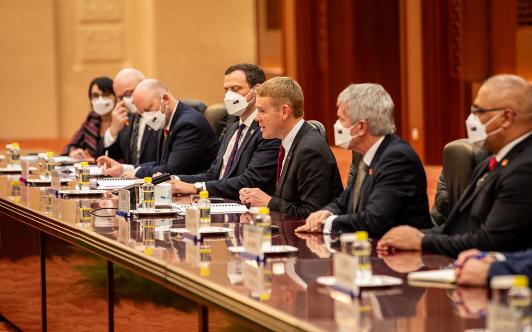 Prime Minister Chris Hipkins speaking during his meeting with Chinese President Xi Jinping, Beijing, 27 June 2023.