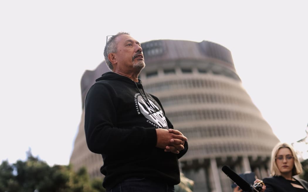 Mike King outside Parliament