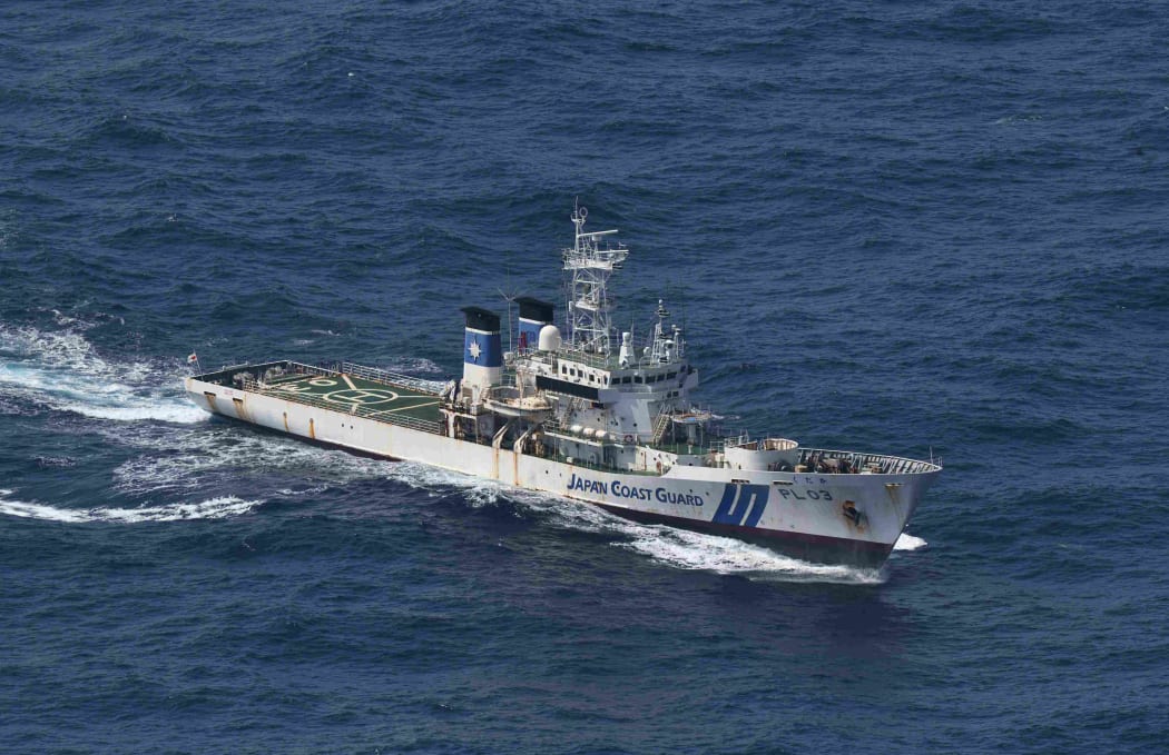 Japan Coast Guard Patrol Ship Kudaka conducts a search operation of a Panamanian freighter Gulf Livestock 1 which sent a distress signal off of Amami Oshima in Kagoshima Prefecture on Sep. 3, 2020.