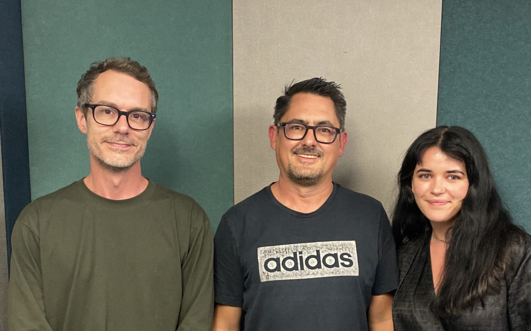 Tony Stamp, David Ridler and Maggie Tweedie