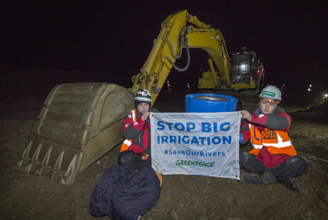 Protestors Olga Darkadaki (left) and Rosemary Penwarden in central Canterbury.