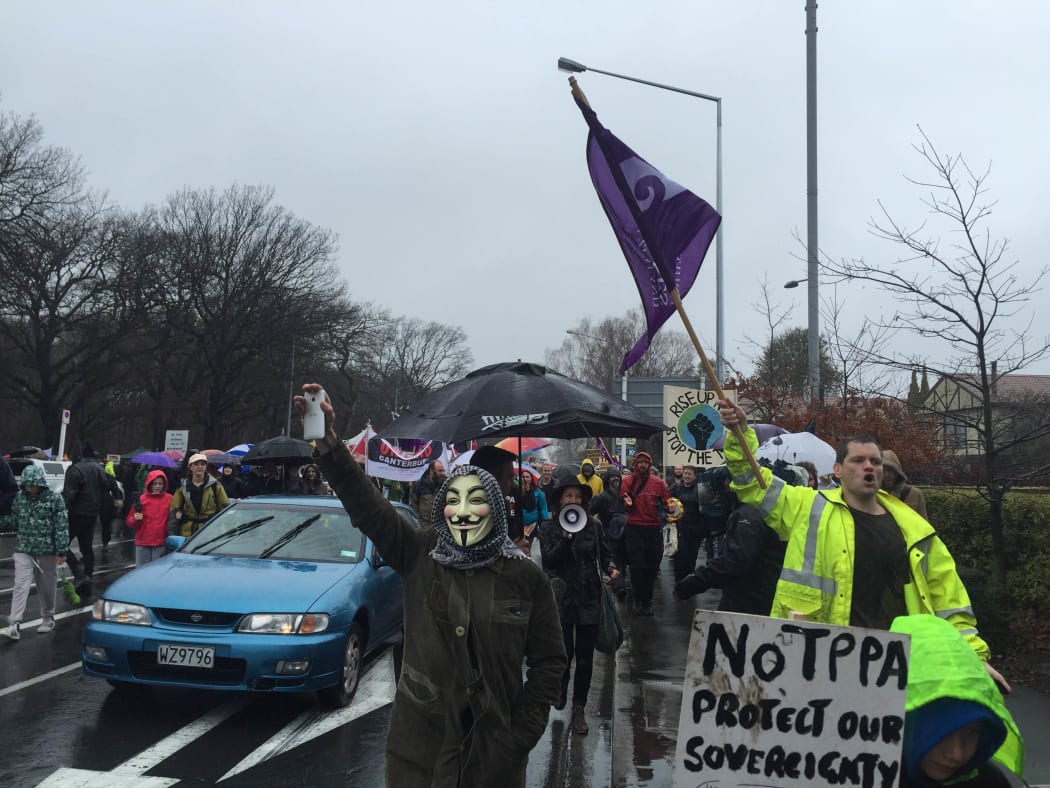 More than 1000 protesters march up Riccarton Road in Christchurch
