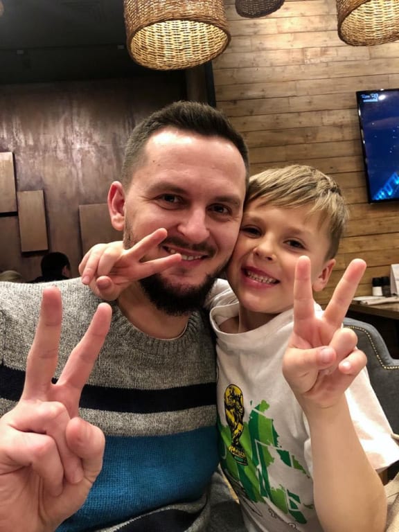 Dmitry Pelevin and his son Andre
