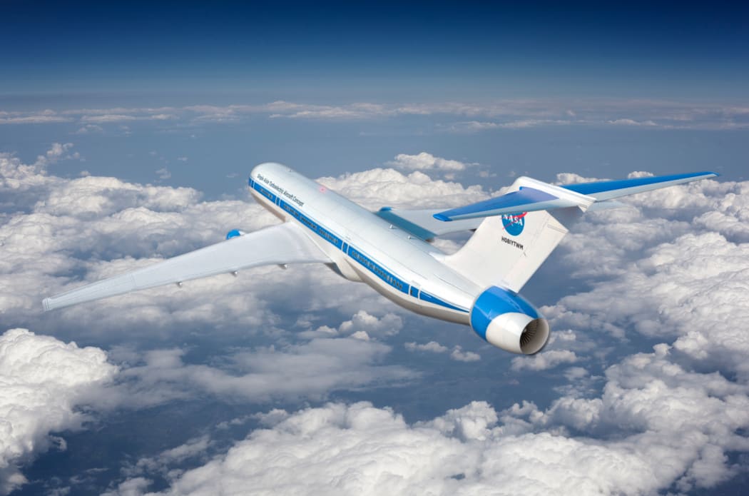 Hybird-electric concept plane.