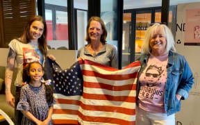 Joe Biden supporters celebrate his victory in Auckland