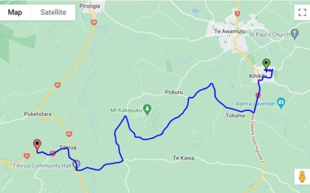 Police believe this is the route driven by two cars sought in relation to the incident on the afternoon of 5 January.