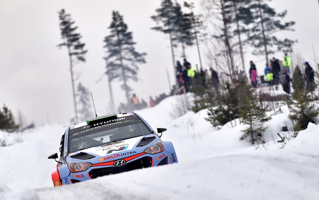 Hayden Paddon in Rally Sweden 2015.
