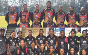 The Barramundis, top, and Lewas cricket teams.