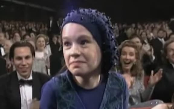 Anna Paquin receives her Oscar for Best Supporting Actress