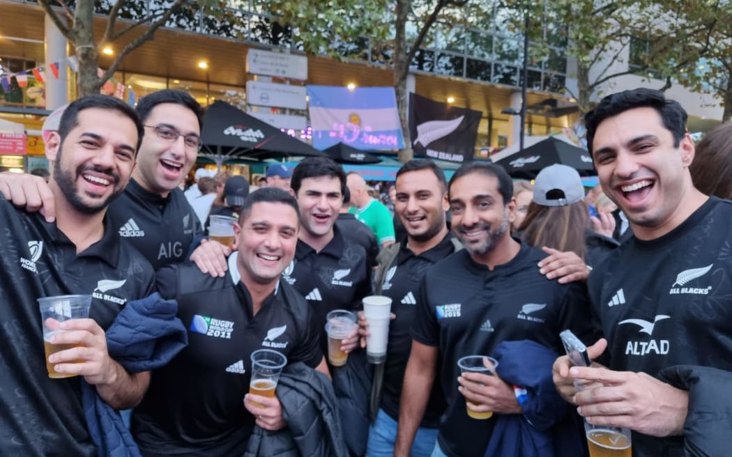 Fans at the Rugby World Cup 2023 in France ahead of the All Blacks vs Argentina game on 21 October.